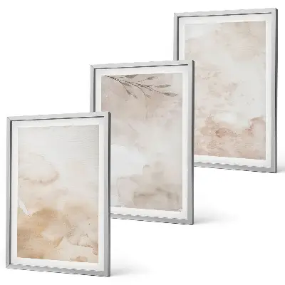 Aquarell-Pastellblätter 3er-Set Bilder mit Rahmen