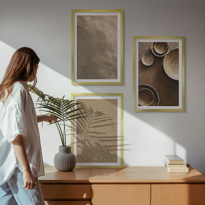 Bilder-3er-set mit rahmen Minimalistische Steinstrukturen