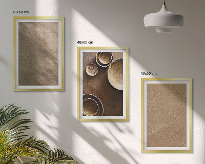 Bilder-3er-set mit rahmen Minimalistische Steinstrukturen