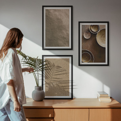 Bilder-3er-set mit rahmen Minimalistische Steinstrukturen