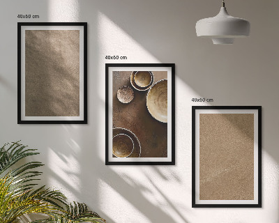 Bilder-3er-set mit rahmen Minimalistische Steinstrukturen