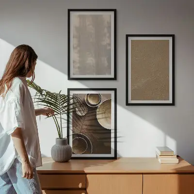 Gerahmtes Bilderset mit minimalistischen Texturstrukturen