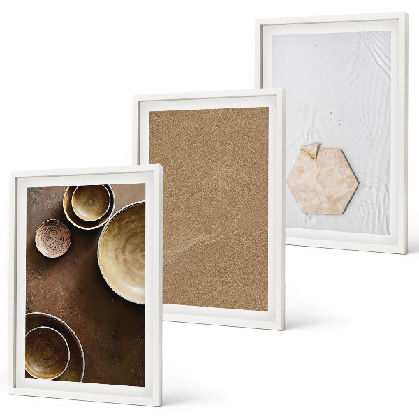Bilder-3er-set mit rahmen Minimalistische Texturen und Farben