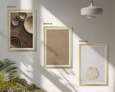 Bilder-3er-set mit rahmen Minimalistische Texturen und Farben