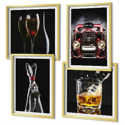 Wanddeko-set Frauenbeine Rosenwagen Wein