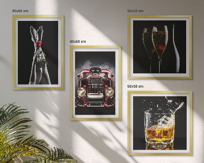 Wanddeko-set Frauenbeine Rosenwagen Wein