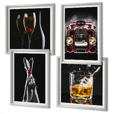 Wanddeko-set Frauenbeine Rosenwagen Wein