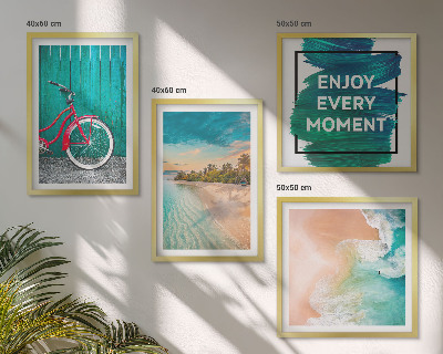 Wanddeko-set Inspiration für ein Fahrrad mit Seeboot
