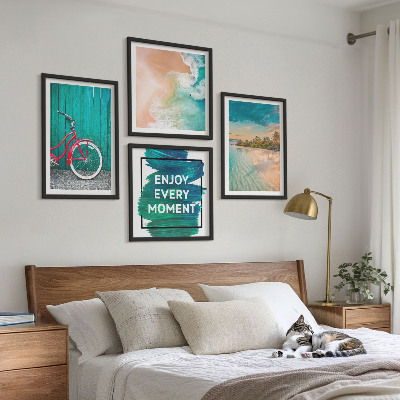 Wanddeko-set Inspiration für ein Fahrrad mit Seeboot