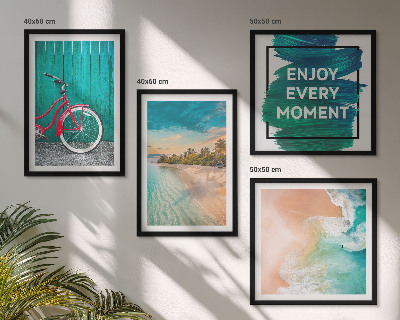 Wanddeko-set Inspiration für ein Fahrrad mit Seeboot