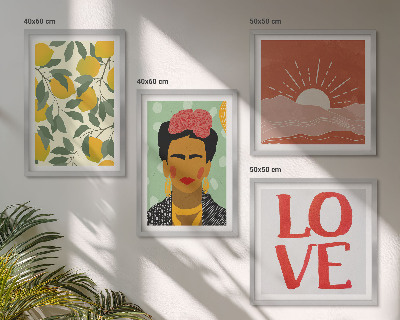 Wanddeko-set Zitronen Inschrift Liebeslandschaft Frida