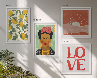 Wanddeko-set Zitronen Inschrift Liebeslandschaft Frida