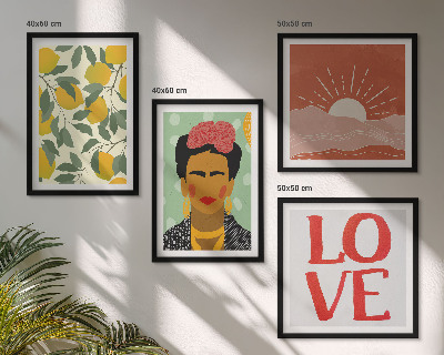 Wanddeko-set Zitronen Inschrift Liebeslandschaft Frida