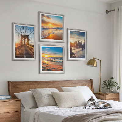 Wanddeko-set Brücken, Sonnenuntergänge, Stadt