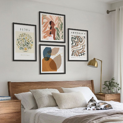 Polyptychon mit rahmen Boho-Ästhetik, Pastellposter