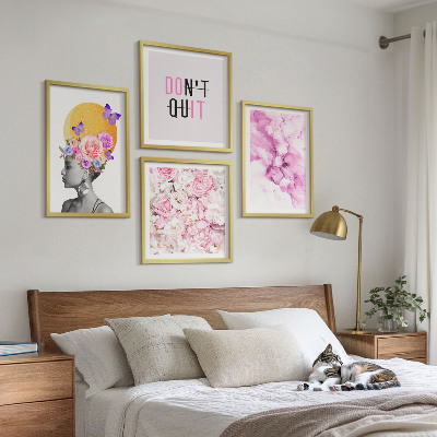 Wanddeko-set Abstraktes Blumenporträt einer Frau