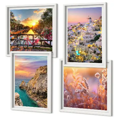 Wanddeko-Set mit Sonnenuntergängen am Meer