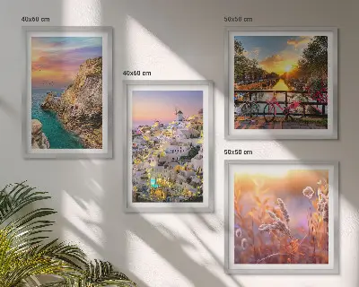 Wanddeko-Set mit Sonnenuntergängen am Meer