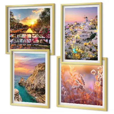 Wanddeko-Set mit Sonnenuntergängen am Meer
