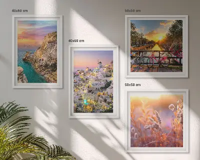Wanddeko-Set mit Sonnenuntergängen am Meer