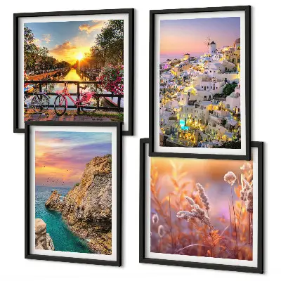 Wanddeko-Set mit Sonnenuntergängen am Meer
