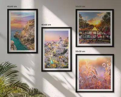 Wanddeko-Set mit Sonnenuntergängen am Meer