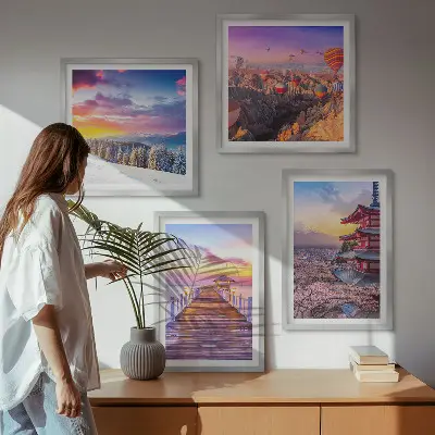 Wanddeko-Set mit romantischen Himmelslandschaften
