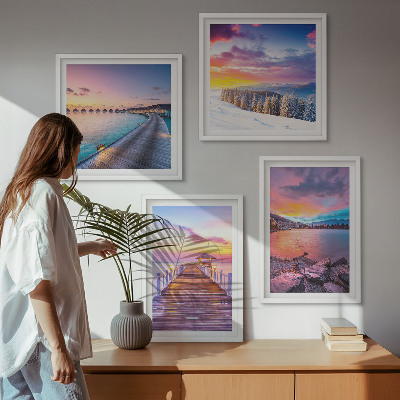 Wanddeko-set Winterlandschaft des Pierbergs