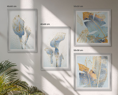 Wanddeko-set Blaue Blumen im Hintergrund