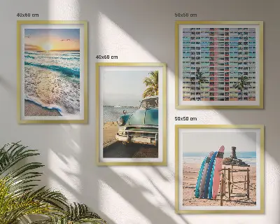 Sonnenuntergang in Miami als Polyptychon mit Rahmen
