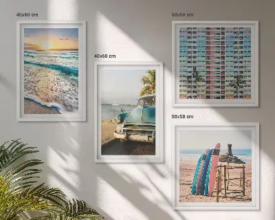 Sonnenuntergang in Miami als Polyptychon mit Rahmen
