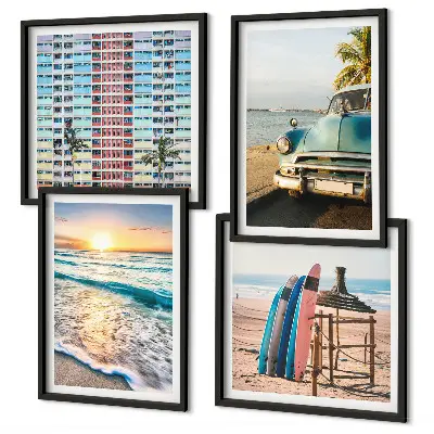 Sonnenuntergang in Miami als Polyptychon mit Rahmen