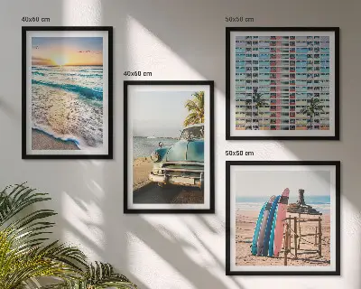 Sonnenuntergang in Miami als Polyptychon mit Rahmen