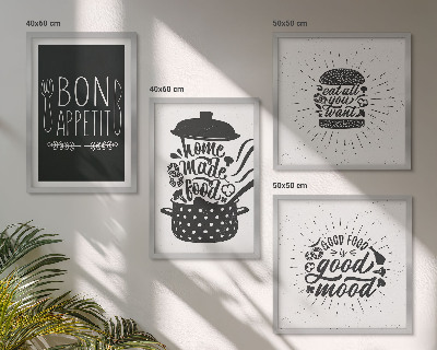 Wanddeko-set Grafiken, Lebensmittel, kulinarische Slogans