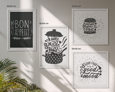 Wanddeko-set Grafiken, Lebensmittel, kulinarische Slogans