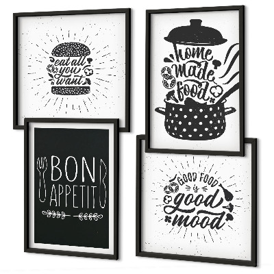Wanddeko-set Grafiken, Lebensmittel, kulinarische Slogans