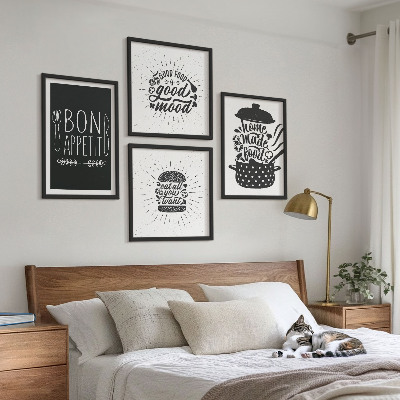 Wanddeko-set Grafiken, Lebensmittel, kulinarische Slogans