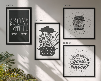 Wanddeko-set Grafiken, Lebensmittel, kulinarische Slogans