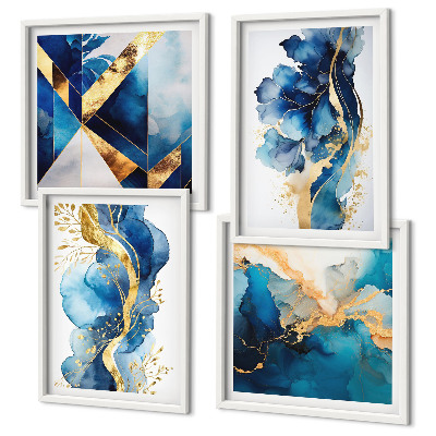 Wanddeko-set Blaue abstrakte Muster