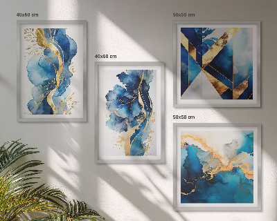 Wanddeko-set Blaue abstrakte Muster
