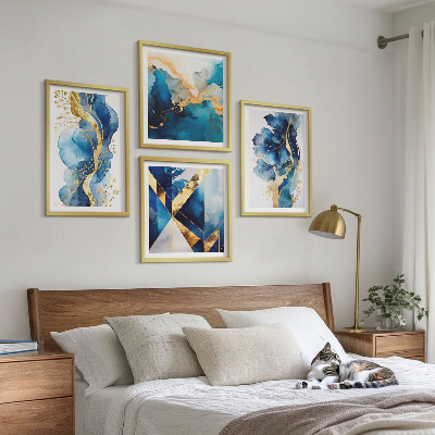 Wanddeko-set Blaue abstrakte Muster