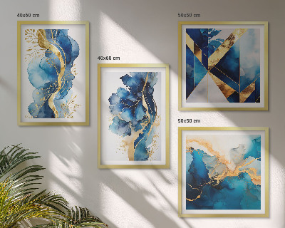 Wanddeko-set Blaue abstrakte Muster