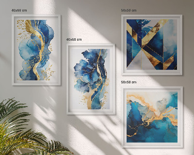 Wanddeko-set Blaue abstrakte Muster