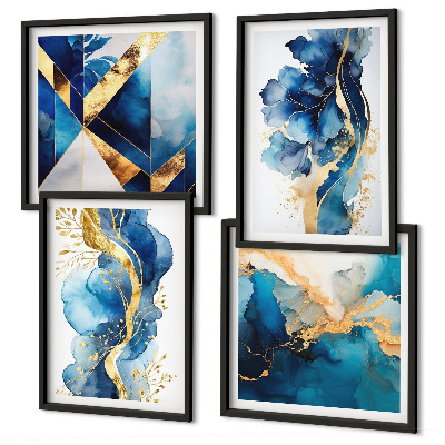 Wanddeko-set Blaue abstrakte Muster