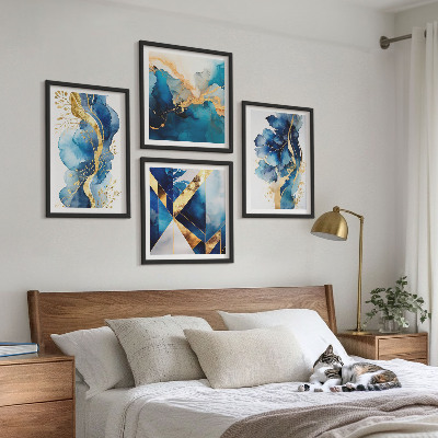 Wanddeko-set Blaue abstrakte Muster