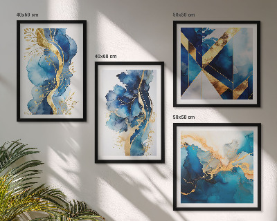 Wanddeko-set Blaue abstrakte Muster