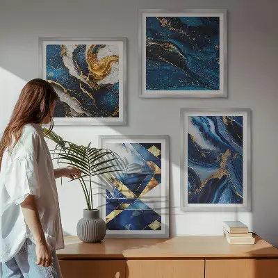 Wanddeko-Set mit abstrakten, eleganten Mustern