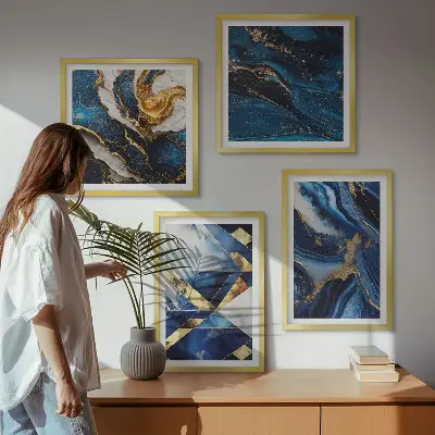 Wanddeko-Set mit abstrakten, eleganten Mustern