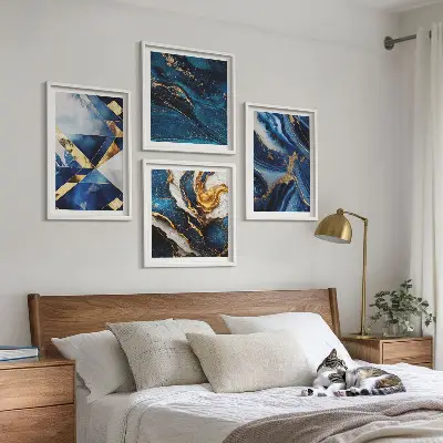 Wanddeko-Set mit abstrakten, eleganten Mustern