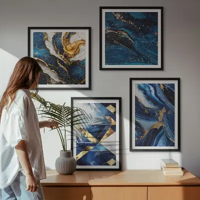 Wanddeko-Set mit abstrakten, eleganten Mustern